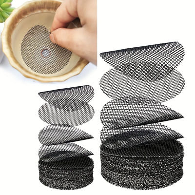 50 Piezas de Mallas de Drenaje Redondas para Macetas, Previenen la Pérdida de Tierra, Ideales para Jardinería de Bonsáis, Juntas, Mallas de Drenaje para Plantas