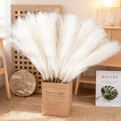 Hierba de Pampas esponjosa, decoración bohemia, 20 piezas, 55CM, flor, planta falsa, caña para boda, fiesta, otoño, Navidad, decoración del hogar, flores artificiales