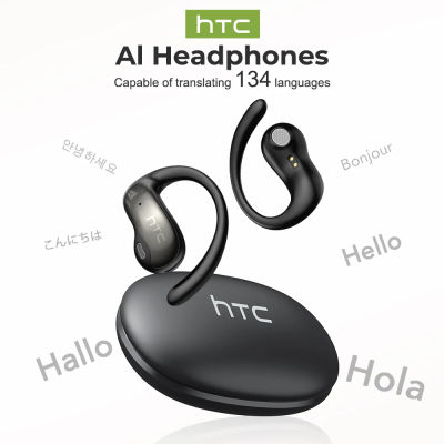 Auriculares Bluetooth HTC Originales NE19 con Traducción IA, Auriculares Inalámbricos OWS de Oreja Abierta para Negocios y Viajes, Auriculares con Sonido Estéreo