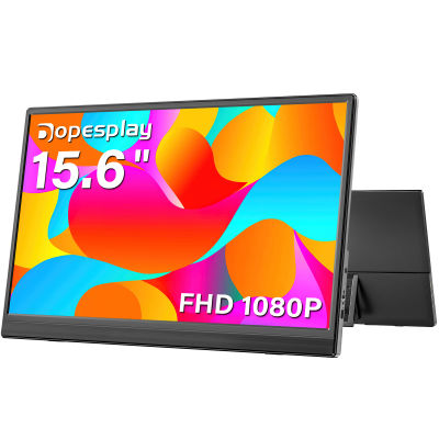 Dopesplay Monitor portátil de 15,6 pulgadas FHD 1080P IPS extensor de pantalla externa Monitor de soporte Plug Play para ordenador portátil Switch Gaming Mac