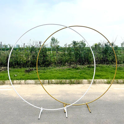 Soporte circular de Metal para boda, arco de globos redondo, flor, fondo dorado, marco artesanal, decoración para fiesta de cumpleaños, Baby Shower