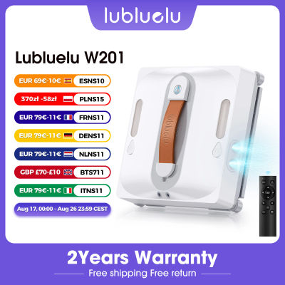 Robot Limpiacristales Inteligente Lubluelu W201, Robot de Limpieza de Ventanas y Paredes con 9kPa de Succión, Doble Pulverización de Agua, Memoria Inteligente, Alta Succión y Sensor Láser