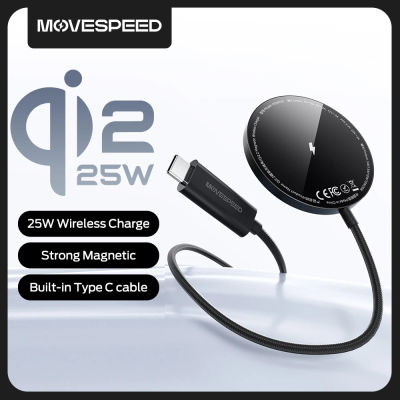 Cargador Inalámbrico Rápido MOVESPEED W010 Qi2 de 25W para iPhone 17 16 15 14 13 12 Pro Max, Base de Carga Magnética Inalámbrica para Teléfono