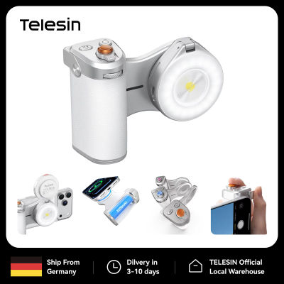 Soporte Magnético TELESIN para Teléfono con Cámara, Agarre para Disparar, Batería Externa de 3200 mAh, Carga Inalámbrica, Soporte para Teléfono, Ayuda para Fotografía para iPhone y Android
