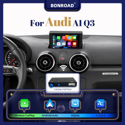 Módulo de interfaz inalámbrico BONROAD CarPlay Android Auto para Audi A1 Q3 2011-2018 con adaptador de navegación Bluetooth Mirror Link
