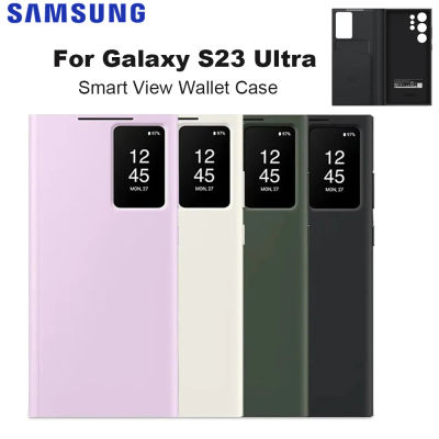 Original para Samsung Galaxy S23 Ultra Smart View Wallet Flip Case para Galaxy S23Ultra Smart View Phone Cover SM-S918B