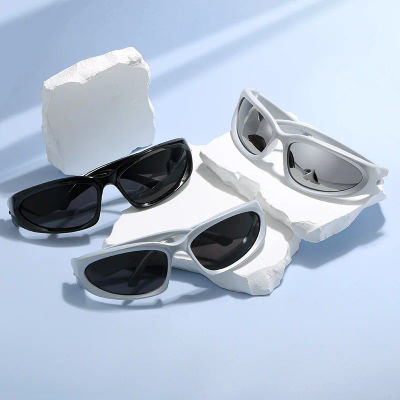 Recién llegado, gafas de sol populares para mujer, gafas de sol Punk, gafas de sol ovaladas únicas, gafas de sol para hombre, gafas de espejo coloridas Y2K
