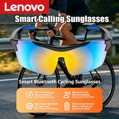 Gafas Bluetooth con Traducción por IA de Lenovo, Bluetooth 5.4 para Deportes al Aire Libre y Protección Solar, Compatible con Llamadas y Música