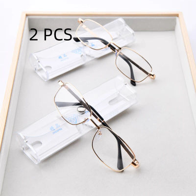 2 uds traje gafas de lectura con lentes de cristal Real hombres mujeres cuadrado marco completo gafas para presbicia antiarañazos gafas con dioptrías + 1,5 2,0 2