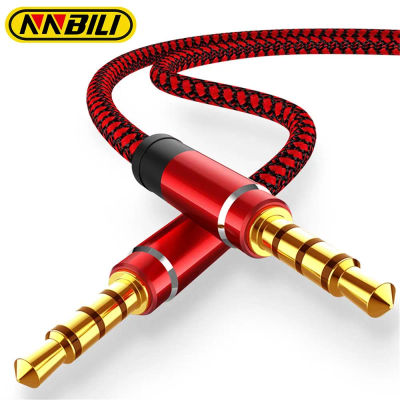 NNBILI 1,5 M Jack 3,5mm Cable de Audio trenza de nailon 3,5mm Cable auxiliar para coche código de extensión de auriculares para teléfono MP3 altavoz de auriculares de coche