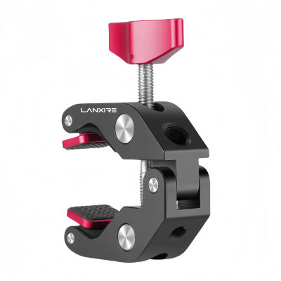 Lanxire-abrazadera de montaje para cámara, Clip con agujeros roscados de 1/4 "y 3/8", Super Clamp Crab para cámaras, Monitor, trípodes