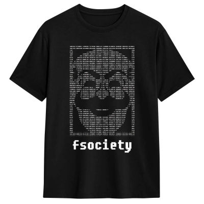 Camiseta Fsociety Mr Robot, camisetas Hippie de playa para hombre, 100 algodón, cuello redondo, ropa de talla grande, camiseta de manga corta estilo callejero