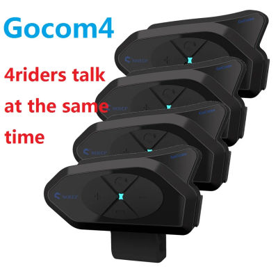 GOCOM4 Intercomunicador Bluetooth para casco de motocicleta, auriculares, interfono FM Ridao para 4 conductores, PK V4 PLUS
