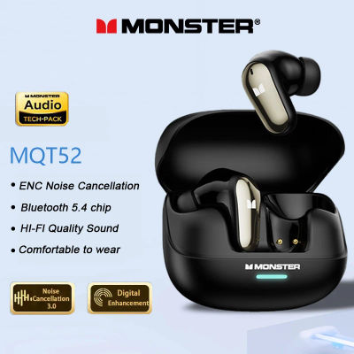Nuevo Monster MQT52 TWS auriculares inalámbricos para juegos Bluetooth 5,4 auriculares de música estéreo HIFI auriculares con cancelación de ruido parlante