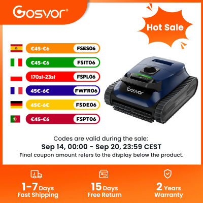 Gosvor 2026 Nuevo Robot Limpiador de Piscinas Inalámbrico, para Piscinas Enterradas y Elevadas, Aspiradora con Fregado 4 en 1 de Paredes y Línea de Agua, Fácil de Usar, Hasta 200 Minutos de Autonomía,