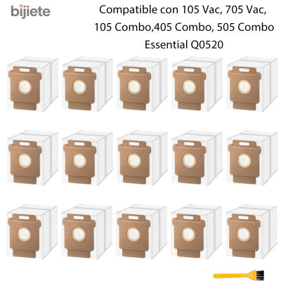 104 bolsas para polvo Q0520 para aspiradora iRobot Roomba 2 Essential Robot con 105 Combo, Plus 405 Combo, Plus 505 Combo, Max 705 Vac