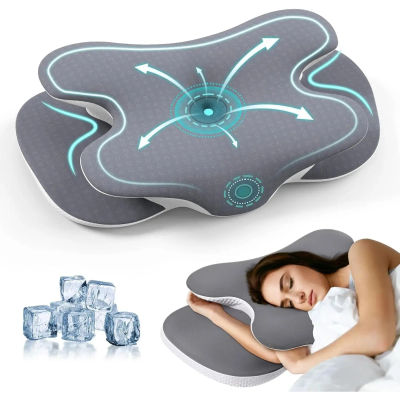 Almohada cervical para cuello y hombros, almohada de espuma viscoelástica inodoro, funda de seda suave, almohada ortopédica ergonómica de soporte para el cuello, regalo