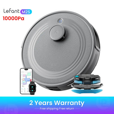 Lefant M2S Robot Aspirador y Fregador, Succión 10000Pa, Navegación Láser LDS, 240 Min Autonomía, Control APP/Alexa/Google Home, WiFi 2.4G&5G, Aspiradora Robótica Auto-recargable