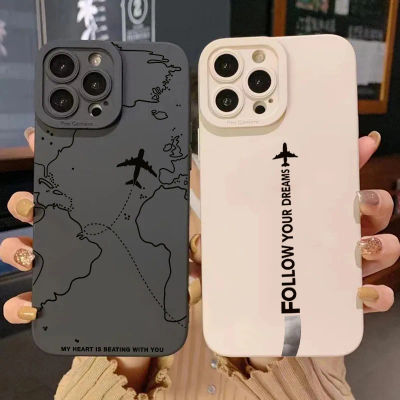 Travel-nspired Airplane Route Desian Phone Case para Samsung Galaxy S23 Ultra S22 Plus S21 FE A14 A34 A54 A33 A53 A32 Soft Cover