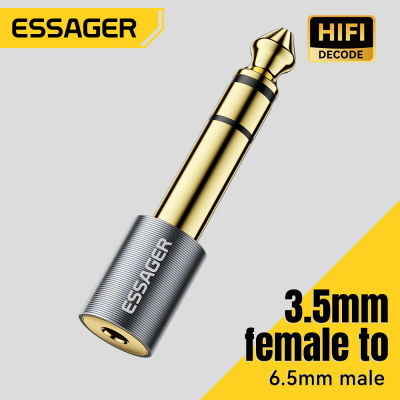 Essager-adaptador de conector de Audio de 3,5mm a 6,5mm para altavoz, amplificador de guitarra, micrófono, auriculares, convertidor hembra de 6,5mm a macho de 3,5mm