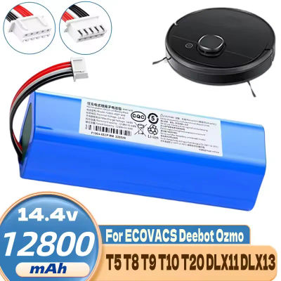 Batería de repuesto de 14,4 V y 12800 mAh para robot aspirador Ecovacs Deebot compatible con X1 Ozmo,T5-T9 950,DX9G-DX96,DLX11-54.