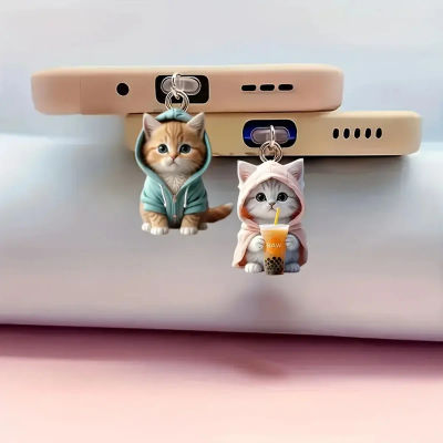 Tapón antipolvo Universal para teléfono, tapón antipolvo para gato, accesorio decorativo para teléfono, accesorios colgantes para interfaz iPhone Samsung tipo C
