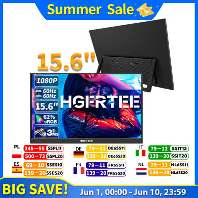 Monitor Portátil HGFRTEE de 15.6 Pulgadas, Pantalla Externa FHD-IPS para Laptop, Pantalla Extendida para Juegos con HDMI Tipo-C