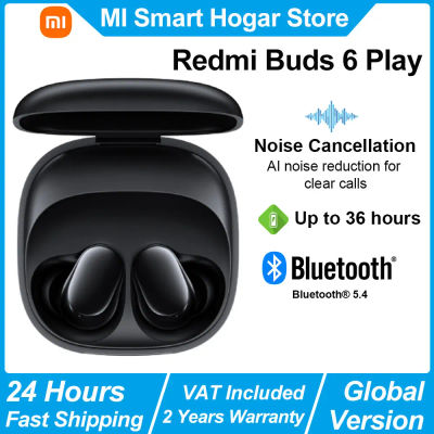 Nuevos Auriculares Inalámbricos Bluetooth Xiaomi Redmi Buds 6 Play, Reducción de Ruido AI, BT5.4, Control Táctil, 5 Modos de Ecualización