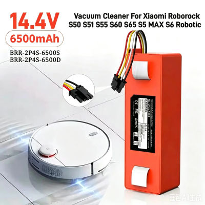 Batería de Repuesto de Iones de Litio de 14.4V y 6.5Ah para Aspiradora Robótica Xiaomi Roborock S50 S51 S55 S60 S5 S6 S7 S4