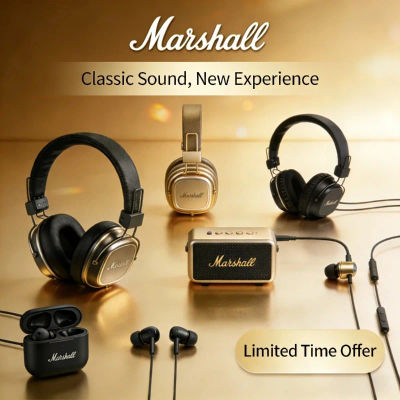 Audífonos Inalámbricos Marshall MOTIF II ANC, Bluetooth, Cancelación Activa de Ruido, Hi-Fi, Bajos Profundos, Micrófono Integrado