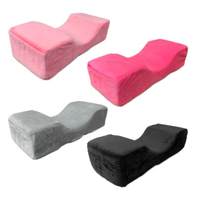 Almohada de pestañas con soporte para el cuello, almohada suave para injerto de pestañas, almohada de extensión de pestañas de espuma viscoelástica con bolsillo para salón de maquillaje, 1 ud.
