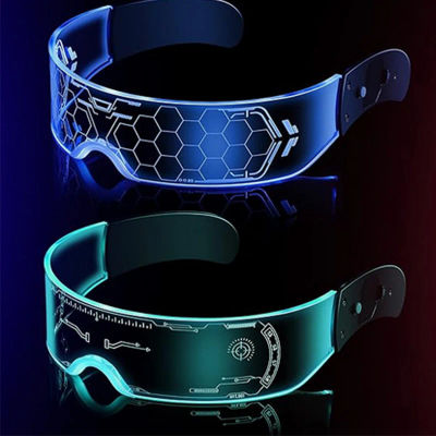 Gafas led Cyberpunk, gafas cyberpunk de robot geniales, gafas futuristas luminosas para robot cospaly Bar Party Rave Costume