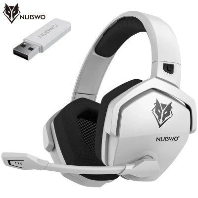 NUBWO G06 Auriculares inalámbricos duales Gamer 2,4 GHz Bluetooth 5.3 Auriculares para juegos con micrófono para PS5, PS4, PC, móvil, Switch