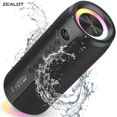 ZEALOT-S51Pro Altavoz Bluetooth para exteriores IPX6 resistente al agua 40W BT5.2 altavoz estéreo envolvente con luz EQ de pulso fresco