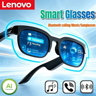 Gafas Inteligentes Lenovo con Traducción por IA, Bluetooth, Grabación de Conversaciones, Reproducción de Música, Lentes de Sol Inteligentes para Hombre y Mujer, Novedad 2026