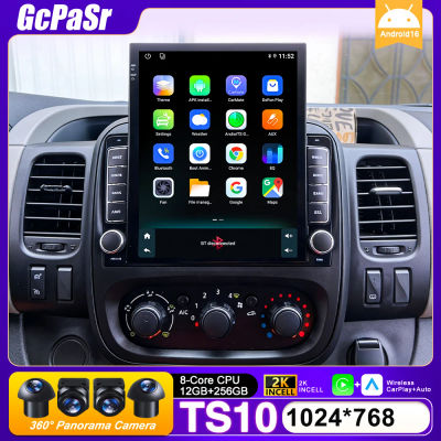 Radio de coche Carplay para Renault Trafic 3 14-21 para Opel Vivaro B Android Auto Monitor de coche Android 16 navegación GPS No 2din 4G BT
