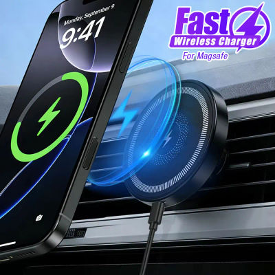 Soporte de coche para cargador inalámbrico MagSafe con almohadilla para rejilla de ventilación, compatible con iPhone 17~12, Samsung, Xiaomi, soporte de carga rápida para teléfono móvil