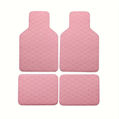 Alfombra impermeable de cuero PU para coche de 4 piezas: duradera y de moda, protección para todo clima, fácil de limpiar, mejora el interior