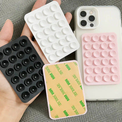 Soporte para teléfono de silicona color caramelo: respaldo adhesivo 3M y soporte con ventosa antideslizante para selfies, vídeos y soporte seguro para teléfono
