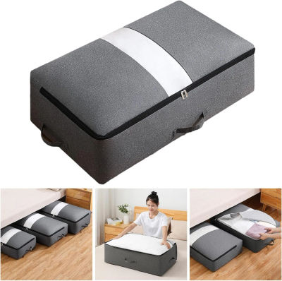 Bolsa de almacenamiento plegable para ropa y manta, práctica bolsa de almacenamiento con ventana transparente, bolsa organizadora para una recuperación rápida de artículos