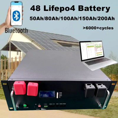 Batería Lifepo4 48V 100Ah 50AH 150Ah 200Ah litio lifepo bluetooth por sistema solar inversor ibrido 2000W 5000W 10KW