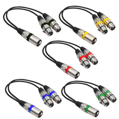 Divisor XLR de 30CM macho a hembra doble, Cable adaptador de Audio divisor XLR macho a hembra de 3 pines para amplificador de micrófono mezclador de altavoz
