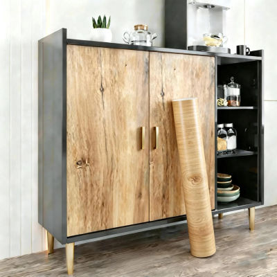 Papel tapiz de vinilo con textura de madera de 40/55cm para puerta, armario, mesa, muebles, pegatinas autoadhesivas impermeables, decoración del hogar