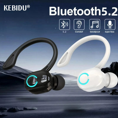 Auriculares inalámbricos Bluetooth 5,2 de negocios con gancho para la oreja, miniauriculares HIFI con cancelación de ruido y graves con micrófono, auriculares deportivos para juegos
