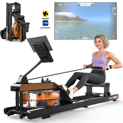 Máquina de Remo Plegable para el Hogar con Monitor Bluetooth, Capacidad de Carga Máxima de 160 kg, Equipo de Ejercicio para Interiores