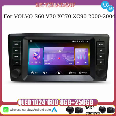 Andorid para VOLVO S60 V70 XC70 XC90 2000-2004 reproductores de vídeo Multimedia para coche navegación inalámbrica CarPlay pantalla Bluetooth Radio