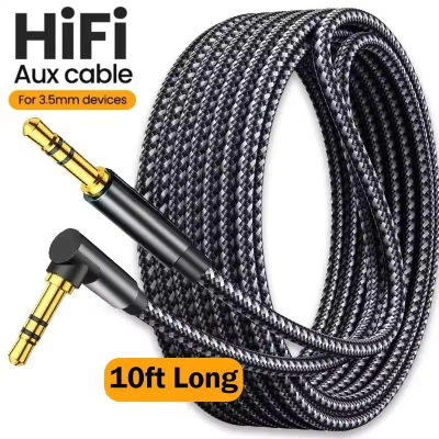 Cable de Audio con conector de 3,5mm, codo de 90 grados, Cable auxiliar de altavoz macho a macho para Samsung Xiaomi MP3/4, Cable adaptador de vídeo para auriculares de coche