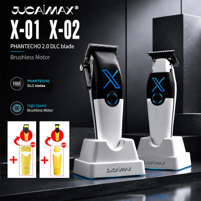 Juego de Cortadora de Cabello Profesional JUCAIMAX, Cuchilla DLC, Motor sin Escobillas de 8000 RPM, con Base Cargadora, Máquina de Corte de Cabello para Hombre