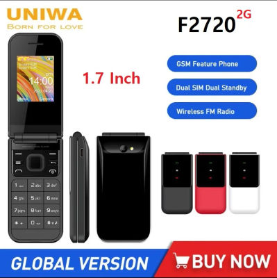 UNIWA F2720 2G Flip Feature Phone 1,77 pulgadas botón grande para personas mayores 600mAh Radio inalámbrica Clamshell teclado barato teléfono