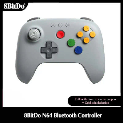 Controlador Bluetooth 8BitDo Gris N64 para Analogue 3D, Nintendo Switch, Switch 2, Joystick para Juegos, Gamepad para Windows y Android